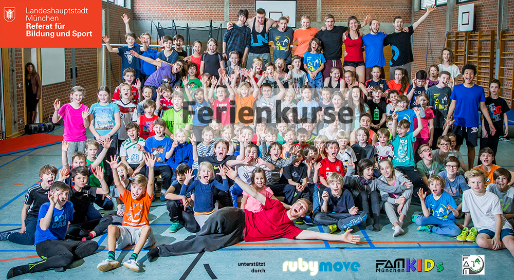 Parkour Ferienkursgruppe in München